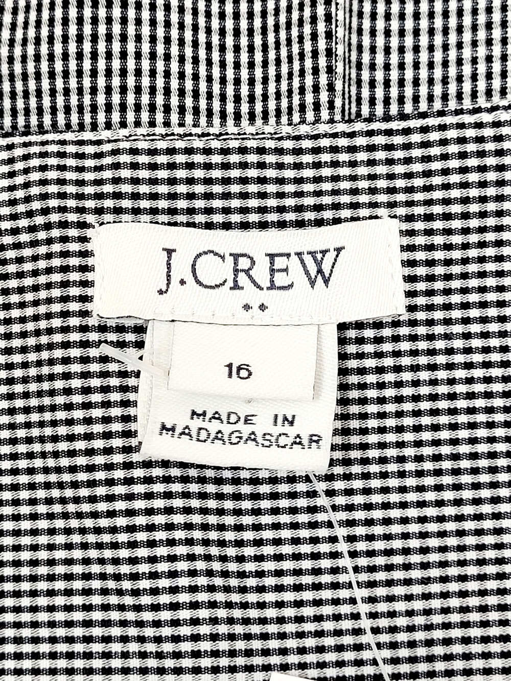 NWT J.CREW Factory Black White Gingham Scalloped Hem Shell Tank Top 16 - Picture 3 of 10